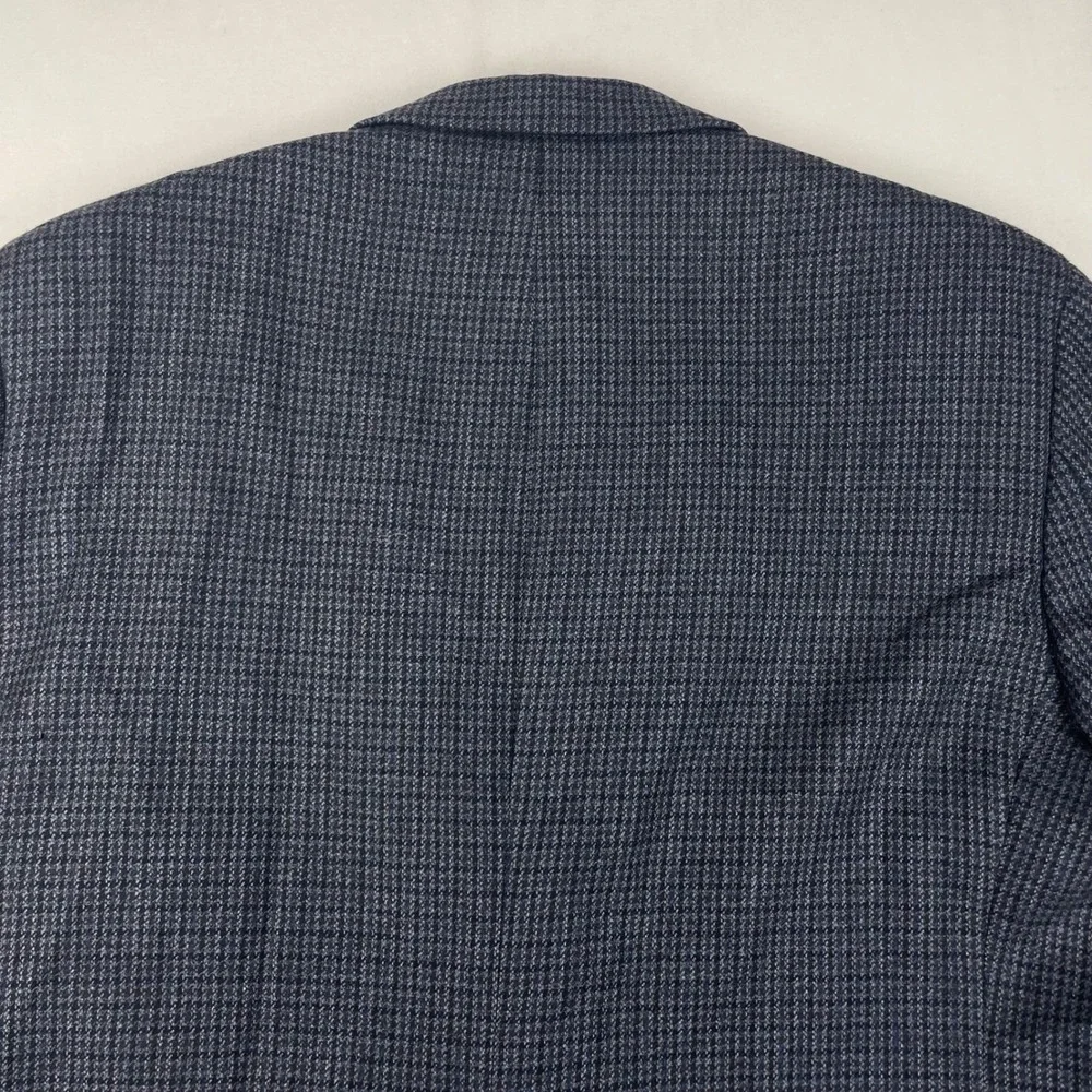Lauren Ralph Lauren Men 48R 100% Lambswool Blazer Grey Houndstooth Sport Coat